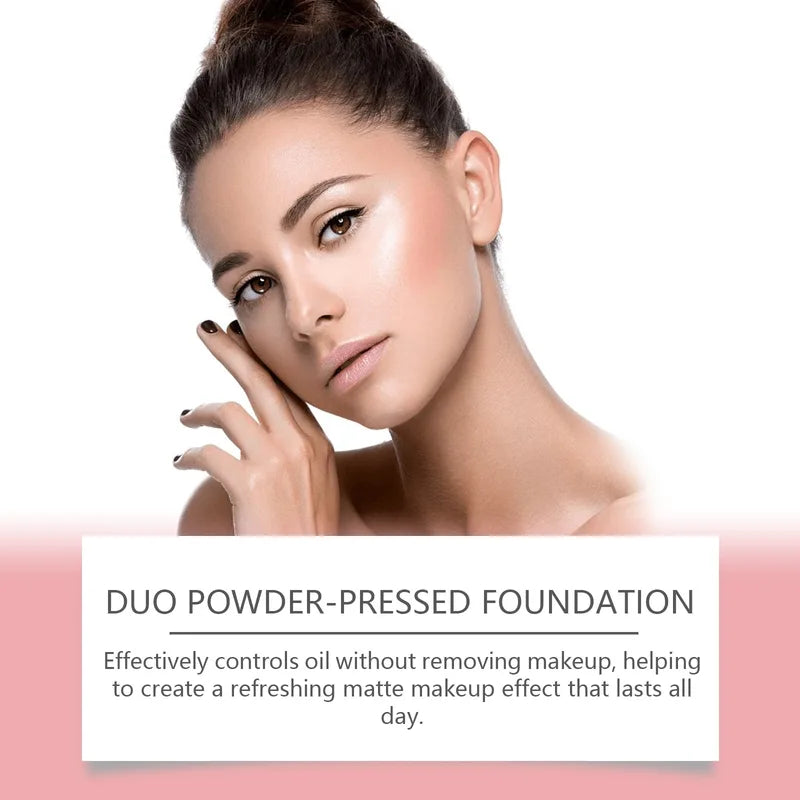 Matte Powder Foundation with Long-Lasting Oil Control & Brightening Finish