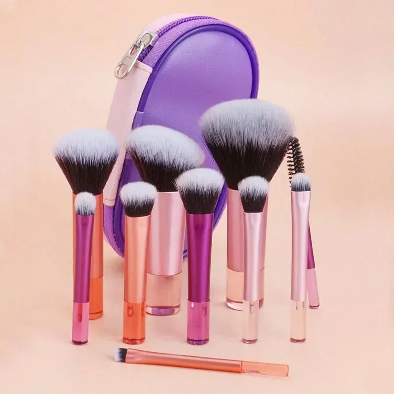 Mini Makeup Brush Set 10Pcs Powder Eyeshadow Foundation Blush Blenders