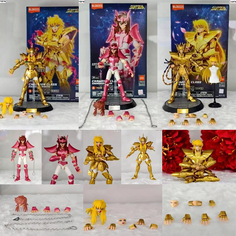 Anime Action Figure Set - Saint Seiya Andromeda Shun Virgo Pisces Collectible Doll