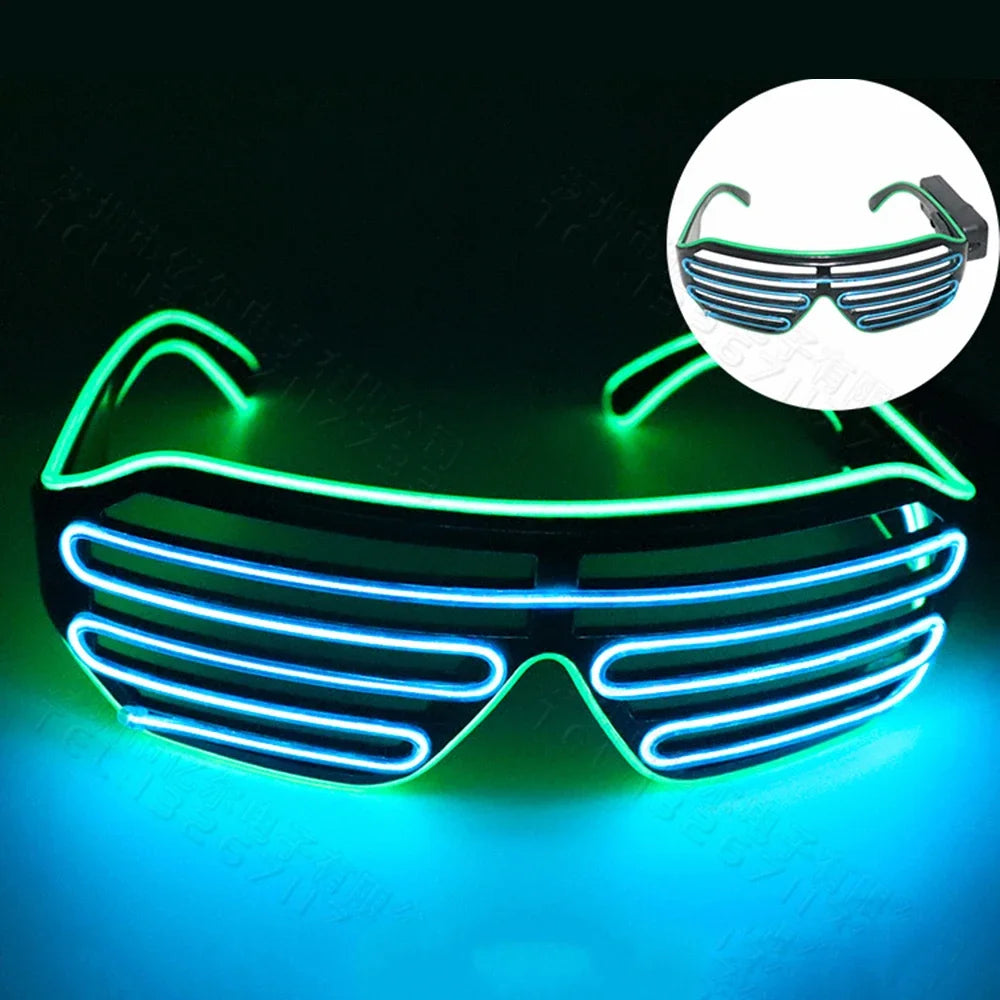 Wireless LED Glow-in-the-Dark Glasses for Parties Halloween Christmas Carnival