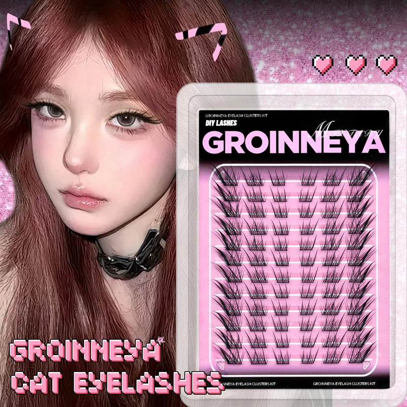 False Eyelash Clusters Kit with Winged End Eye Extensions for DIY Makeup