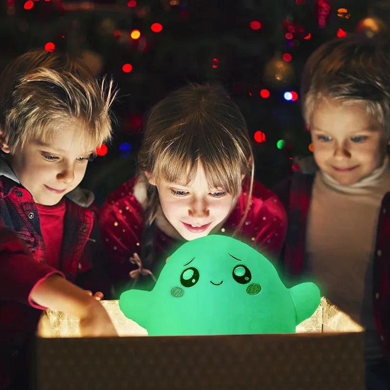 Glow in The Dark Plush Ghost Toy - Super Soft Cartoon Ghosty Doll for Kids & Halloween Gift