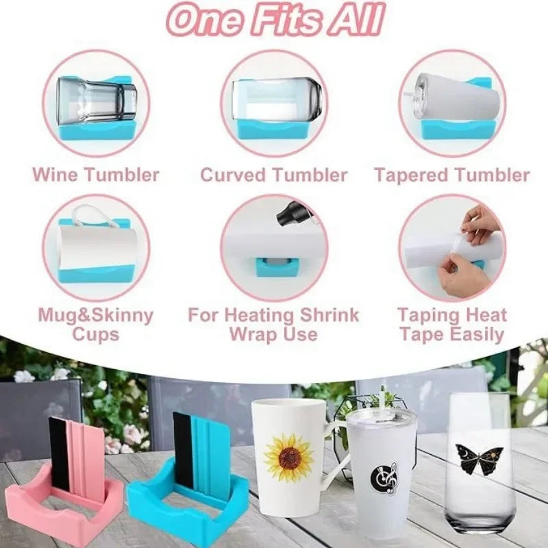 Tumbler Holder for Crafts Decals Cup Stand Curvature Support Silicone Mug Cradle