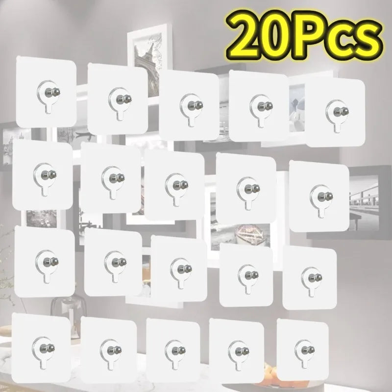 Self-Adhesive Wall Hooks 2-40 pcs Strong Sticky Mounting Racks for Home and Office