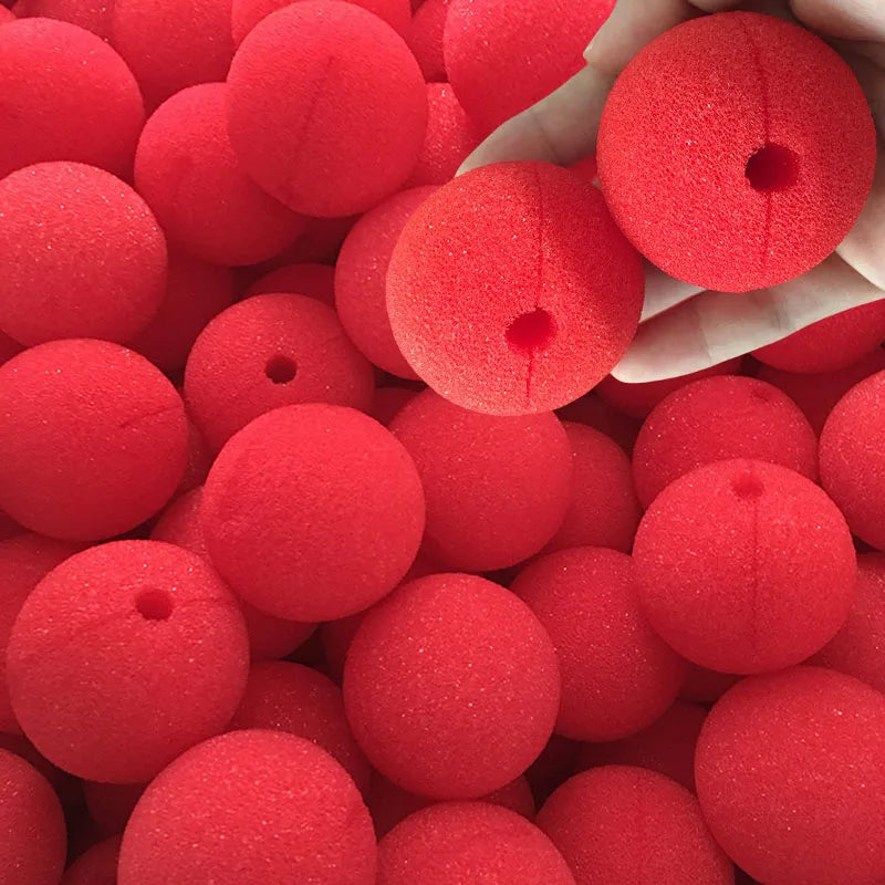 100pcs Red Clown Nose Foam Balls for Costumes Circus Party Halloween Props