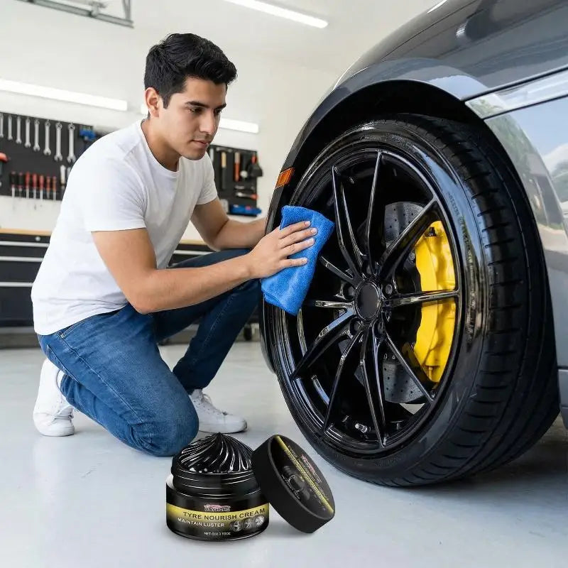 Car Tire Wax for Retreading & Protection - Long Lasting Black Shine