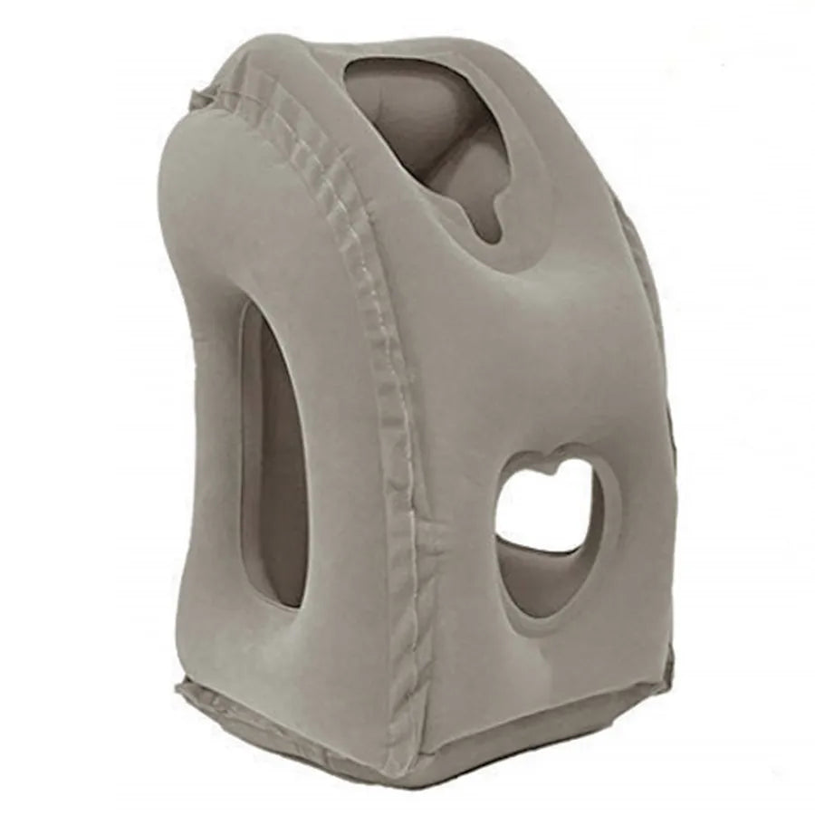 Inflatable Travel Pillow with Patented Valve - Neck & Head Support for Airplane Comfort