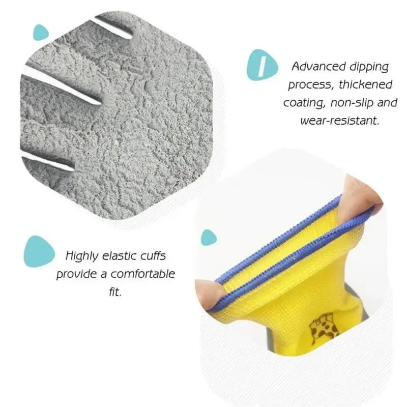 Kids Latex Gloves Waterproof Puncture-Resistant Protective Work Gloves for Children