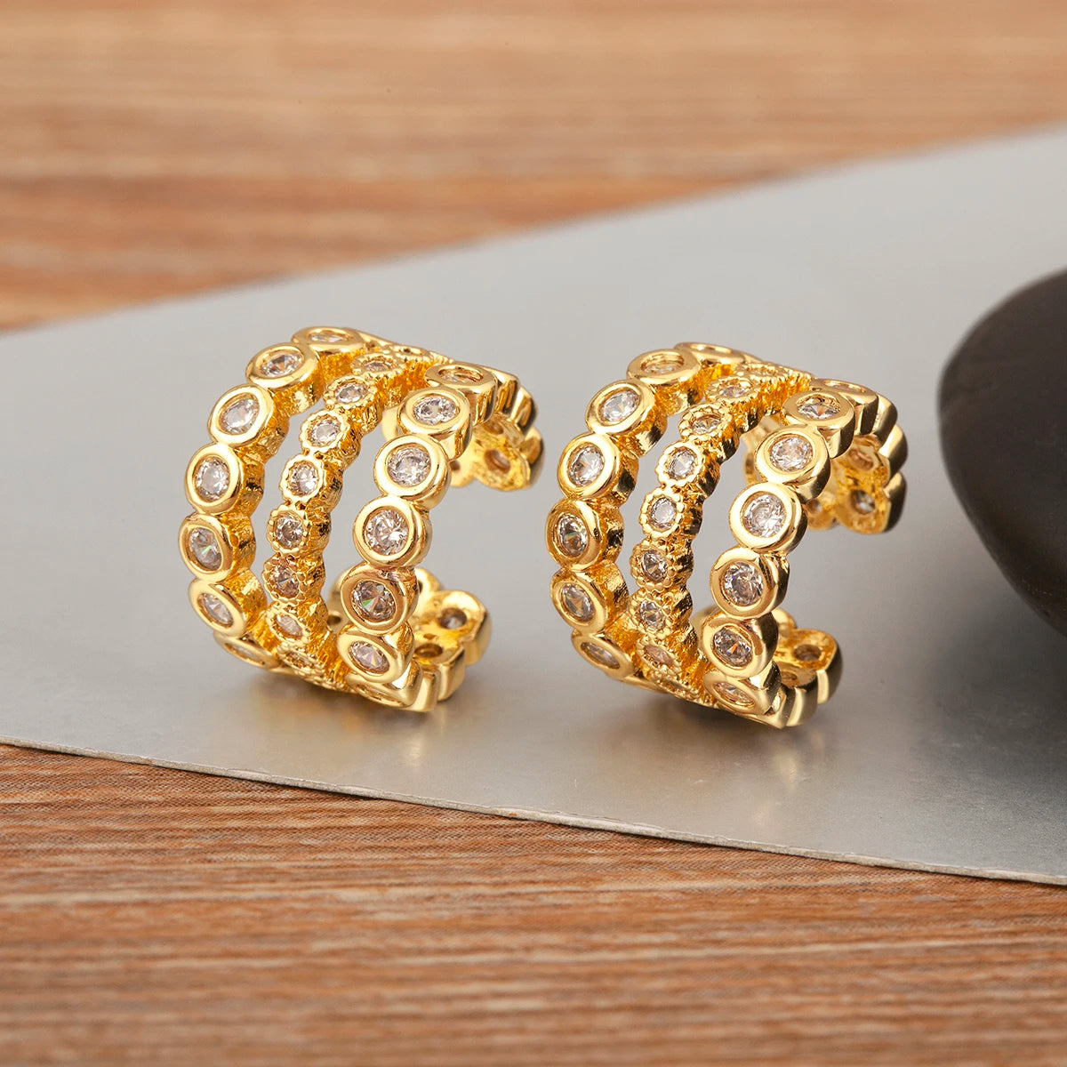 Multilayer Butterfly & Star Clip Earrings for Women - No Piercing Jewelry, Zircon Sparkle