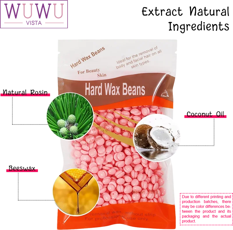 Hot Wax Hair Removal Beans - Painless Body & Facial Waxing, All Colors