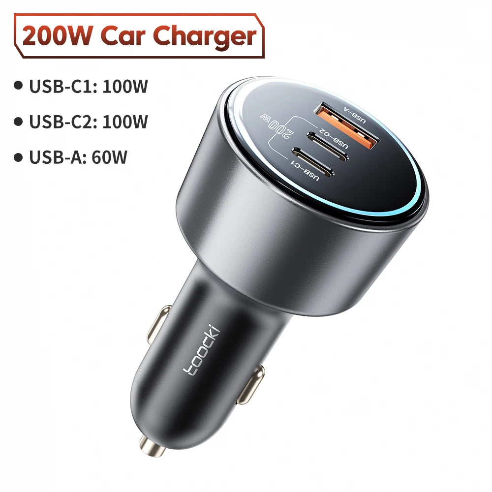 Fast Charging Car Charger with USB Type C QC 4.0 PPS PD 100W for Smartphone & Laptop