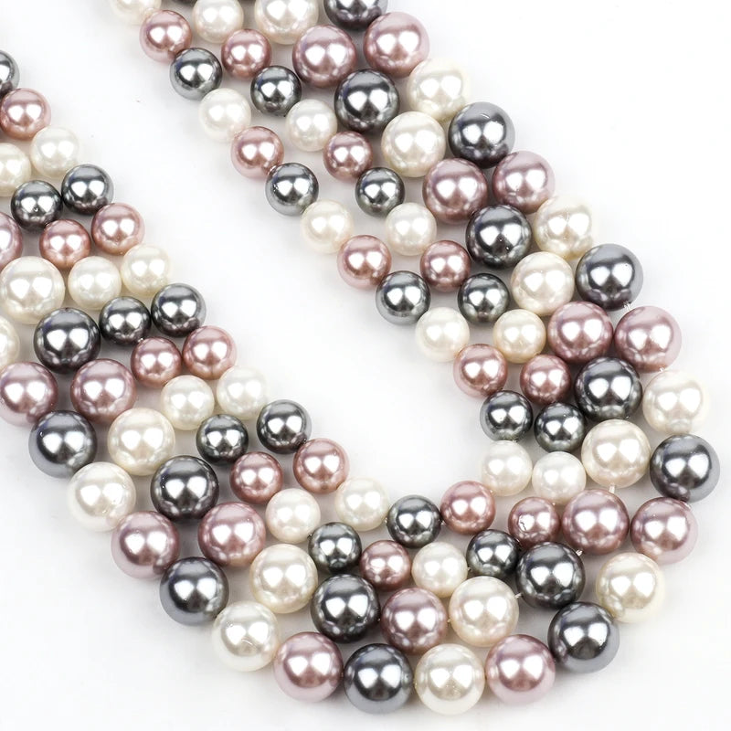 Natural Freshwater Glass Shell Beads for Jewelry Making - 6 Sizes, Multicolor