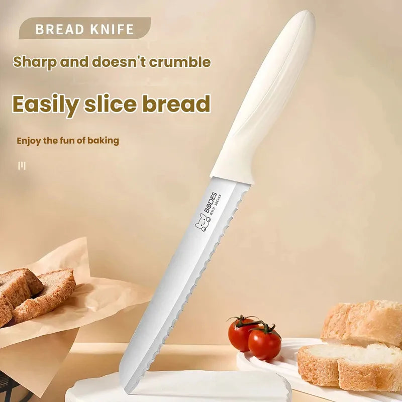 Professional Bread Knife 26cm Stainless Steel Pastry & Cake Slicer - Non-Crumble Serrated Blade