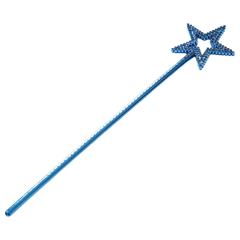 Kids Fairy Wand with Star Shape - Colorful Plastic Princess Accessory for Costume & Party
