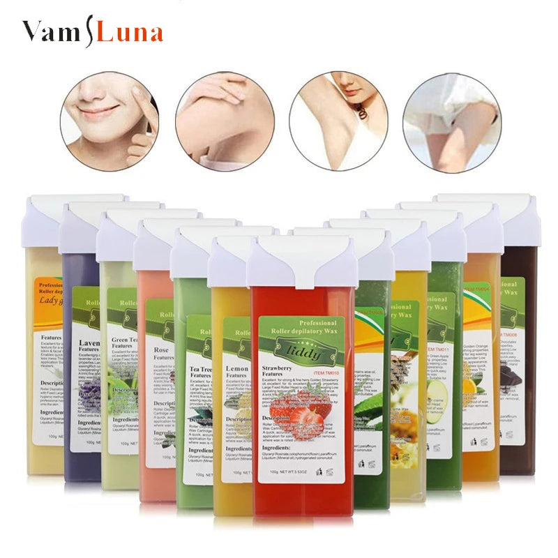 Wax Cartridge for Hair Removal Roll-On Warmer, 100g, Multiple Scents
