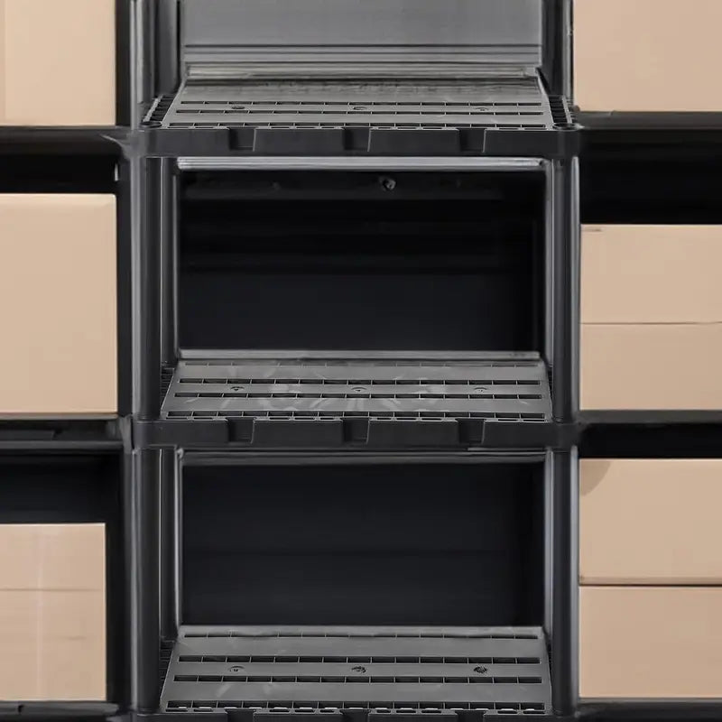 Heavy Duty Plastic Storage Shelves - Garage, Basement & Home Organizer, 4-Tier, 24"D x 12"W x 48"H