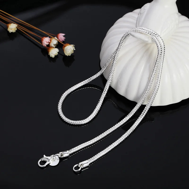 Solid Snake Chain Necklace for Men Women 45-60cm Jewelry with Free Shipping