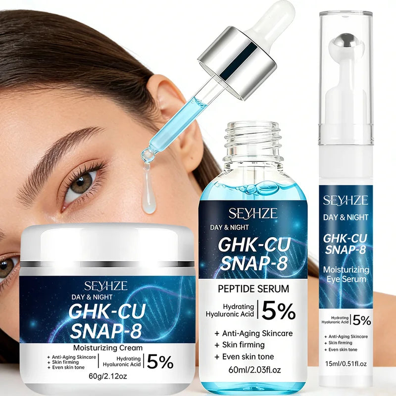 Facial Skincare Kit 3pcs with Eye Essence Moisturizer & Serum - Hydrating & Tightening