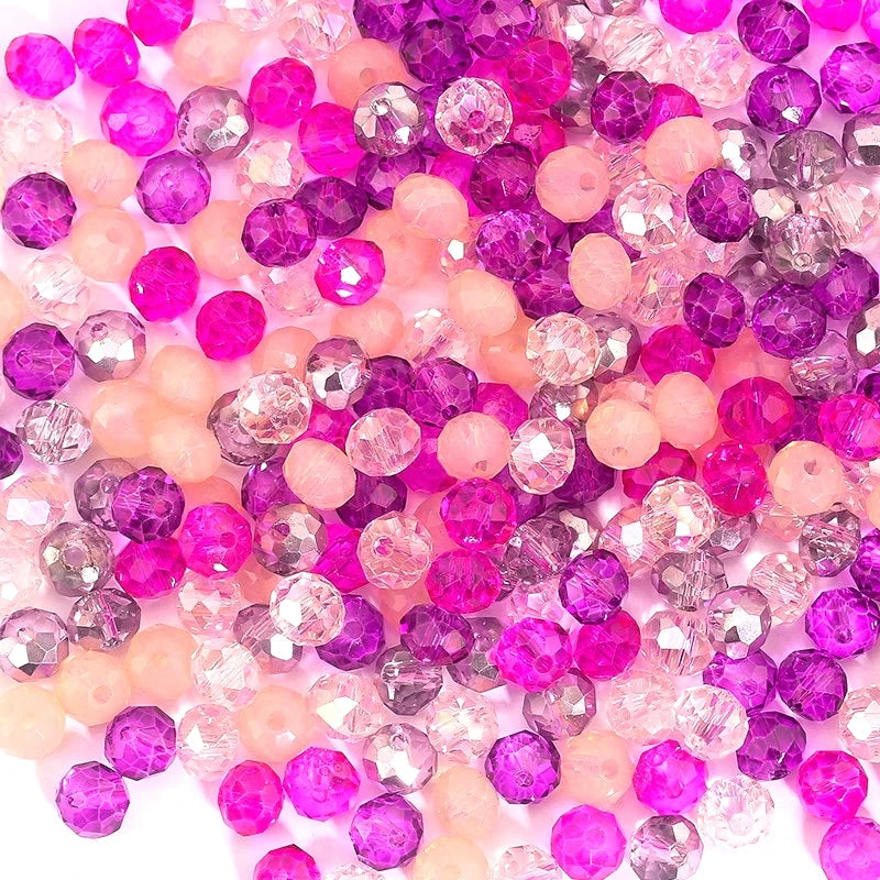 Faceted Glass Beads for Jewelry Making - Crystal Rondelle Spacer Beads 4mm-8mm