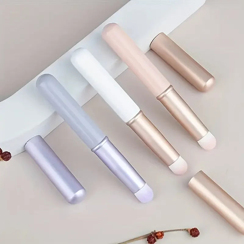 Professional Round Head Lipstick Brush with Cap - Handheld Lip Makeup Applicator