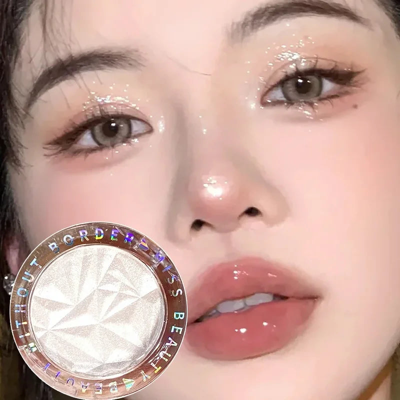 Highlighter Palette Waterproof Monochrome Face Makeup with Pearlescent Finish