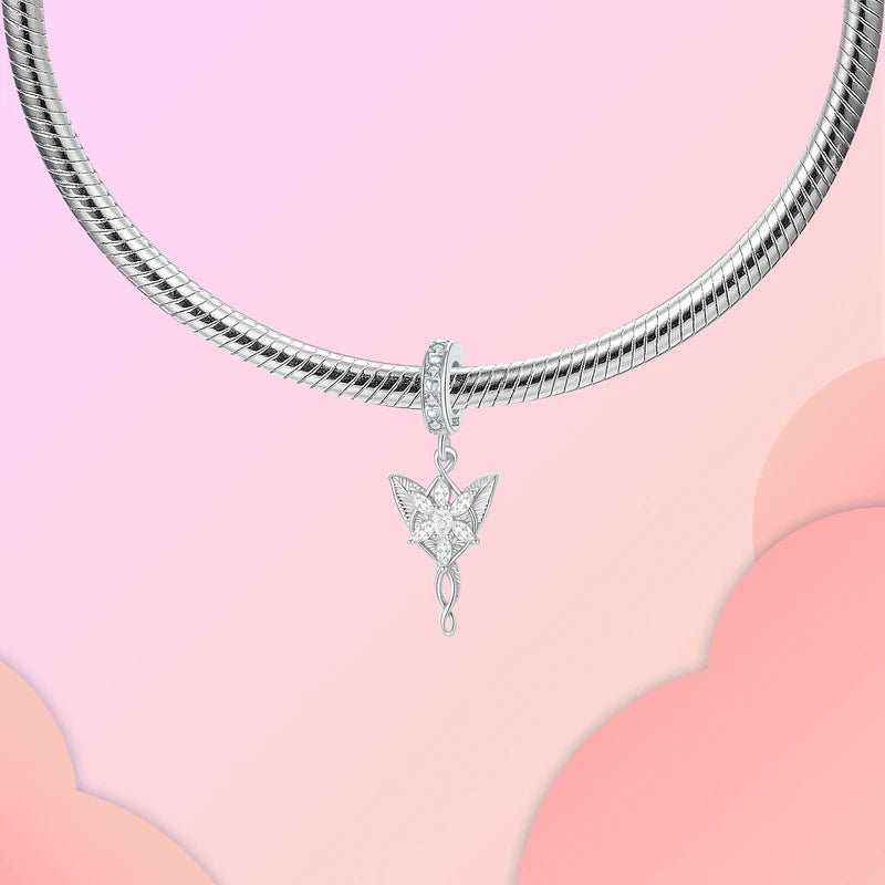 Sterling Silver Flower Leaf Charm Pendants for Bracelets - DIY Jewelry Making