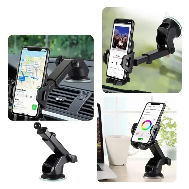 Strong Suction Car Phone Holder Dashboard Windshield Mount with 360° Rotation