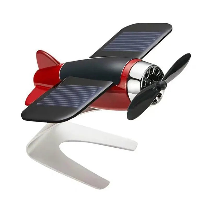 Solar-Powered Car & Desktop Airplane Ornament - Creative Gift for Enthusiasts