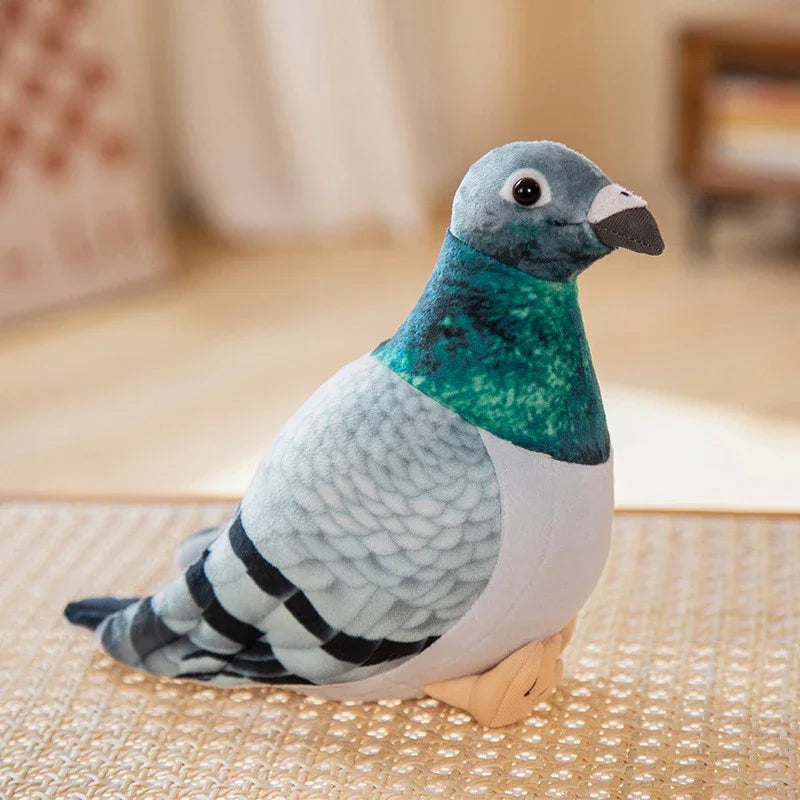 Lifelike Bird Plush Toy - Realistic Pigeon & Magpie Stuffed Animal for Decor & Gifts