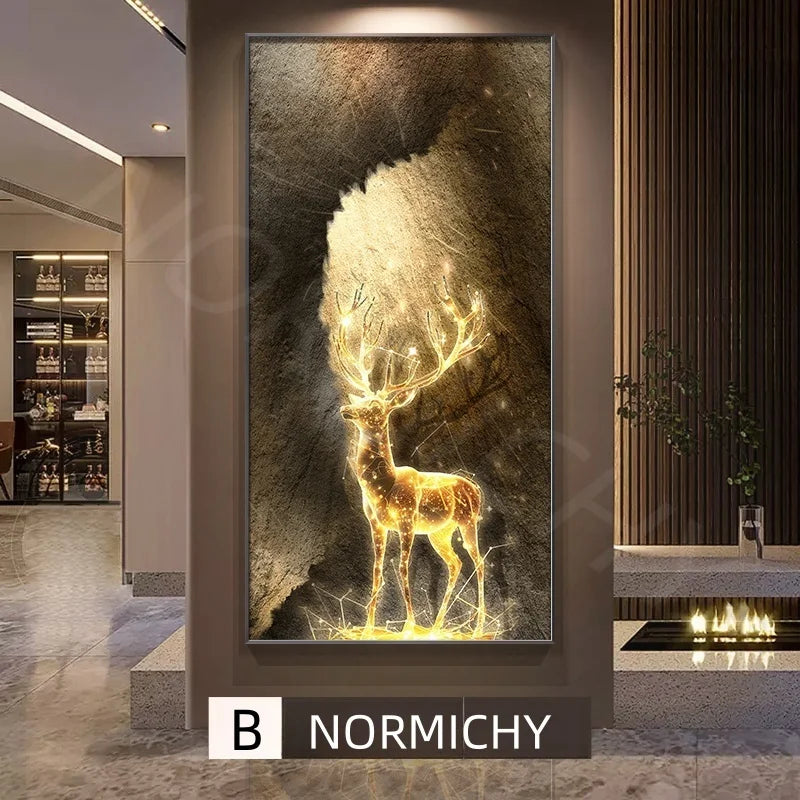 Abstract LED Wall Art Light Painting for Entrance and Living Room - Reindeer Design