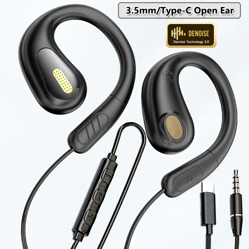 Wired Open Ear Gaming Headset with ENC Mic - Hi-Fi Sound for Clear Calls