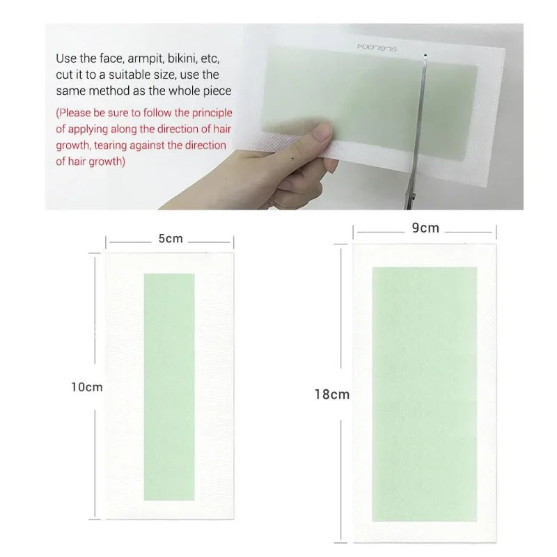 Cold Wax Strips for Body Hair Removal - 10 Pieces / 20 Sides, Gentle & Safe