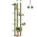 Adjustable Floor-to-Ceiling Cat Tree Tower with Cactus Design, Condo, Hammock & Scratching Post