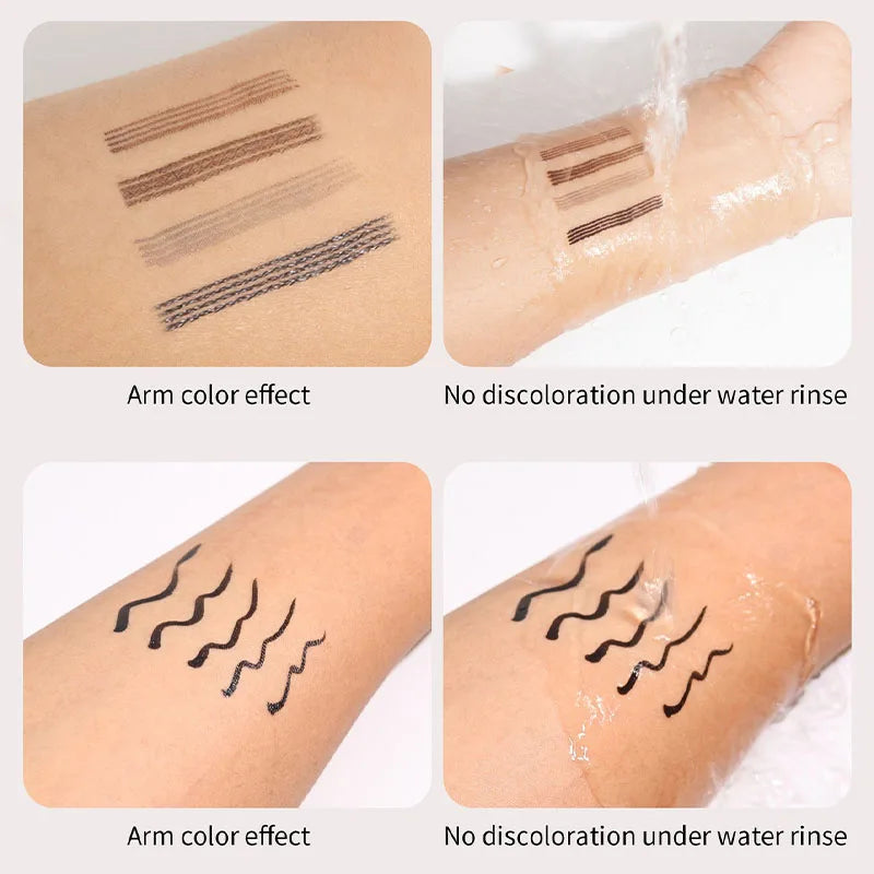 Waterproof 4-in-1 Eyebrow & Eyeliner Pencil Set - Microblading & Fine Sketch Makeup
