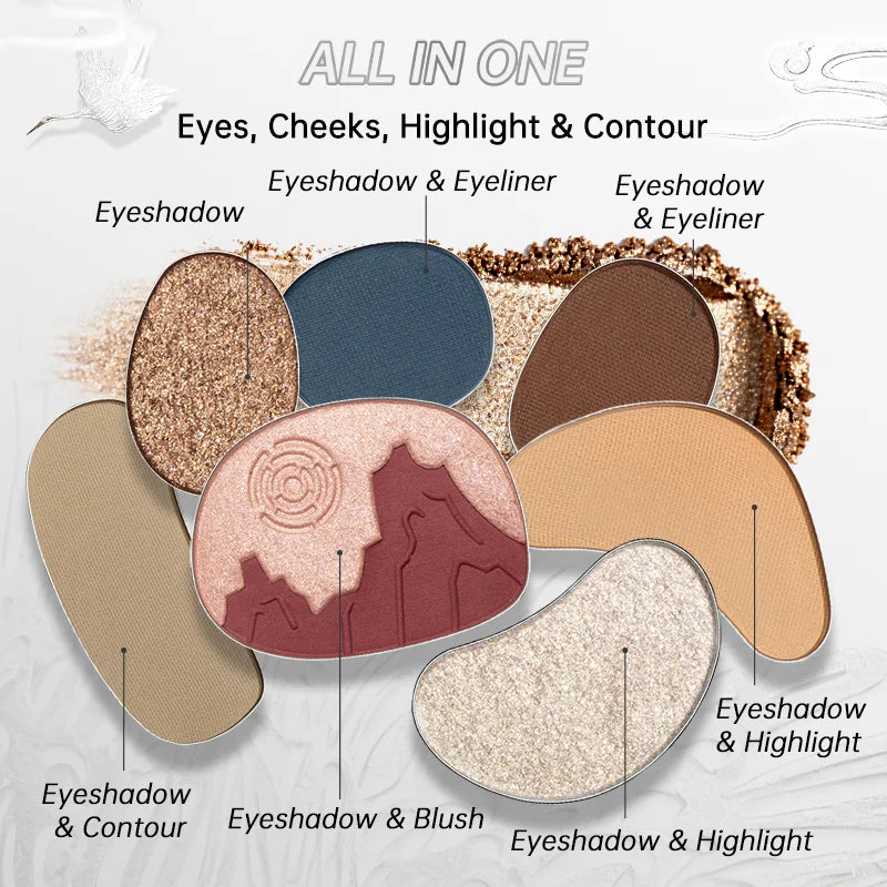 Full Face Makeup Palette with Eyeshadow, Highlighter & Contour - Color Variants