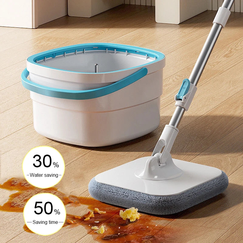 Spin Mop Floor Cleaning Kit with 360° Rotating Head and Water Spray — Household Floor & Dust Mop