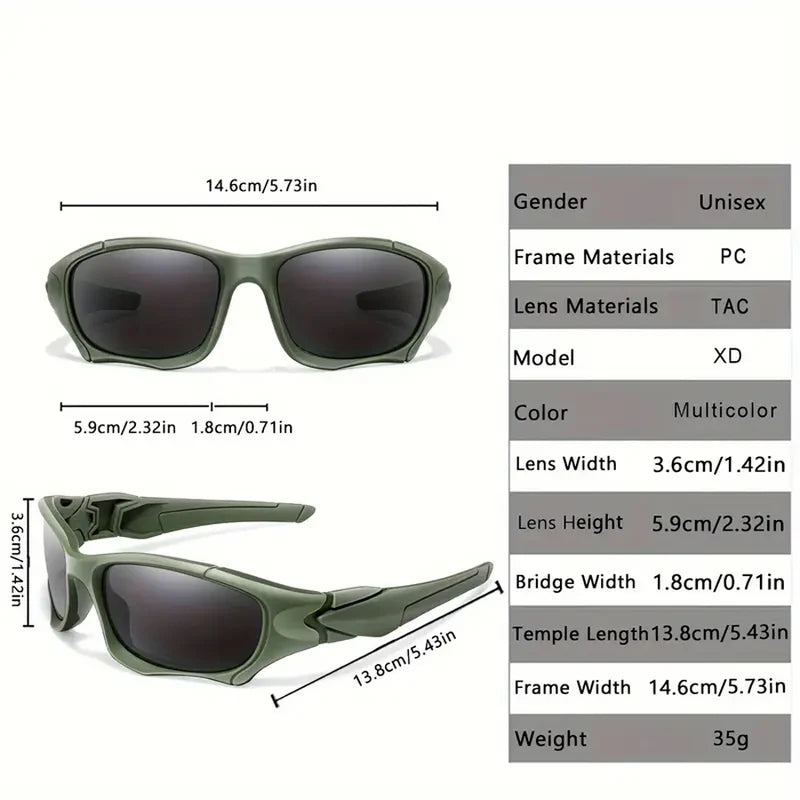 Outdoor Sports Polarized Sunglasses Men & Women Curve Frame Sun Glasses Stress-Resistant Lenses
