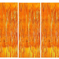 3-Pack Orange Tassel Curtain Background Set for Party Decorations