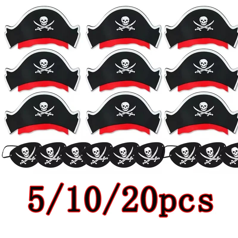 Pirate Eye Patches Skeleton Eye Mask Felt Set for Halloween & Parties