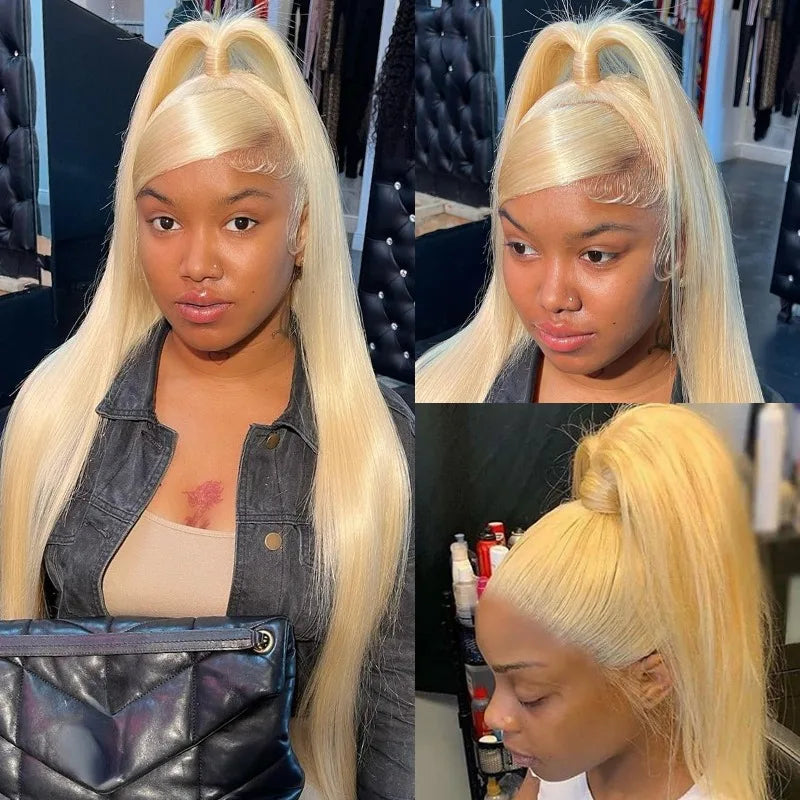 HD Lace Frontal Wig 13x4 13x6 360 Straight Human Hair 30-40 Inches Natural or #1B