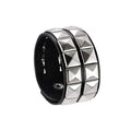 Adjustable Goth Leather Wristband with Spiked Rivet Buckle for Men Women