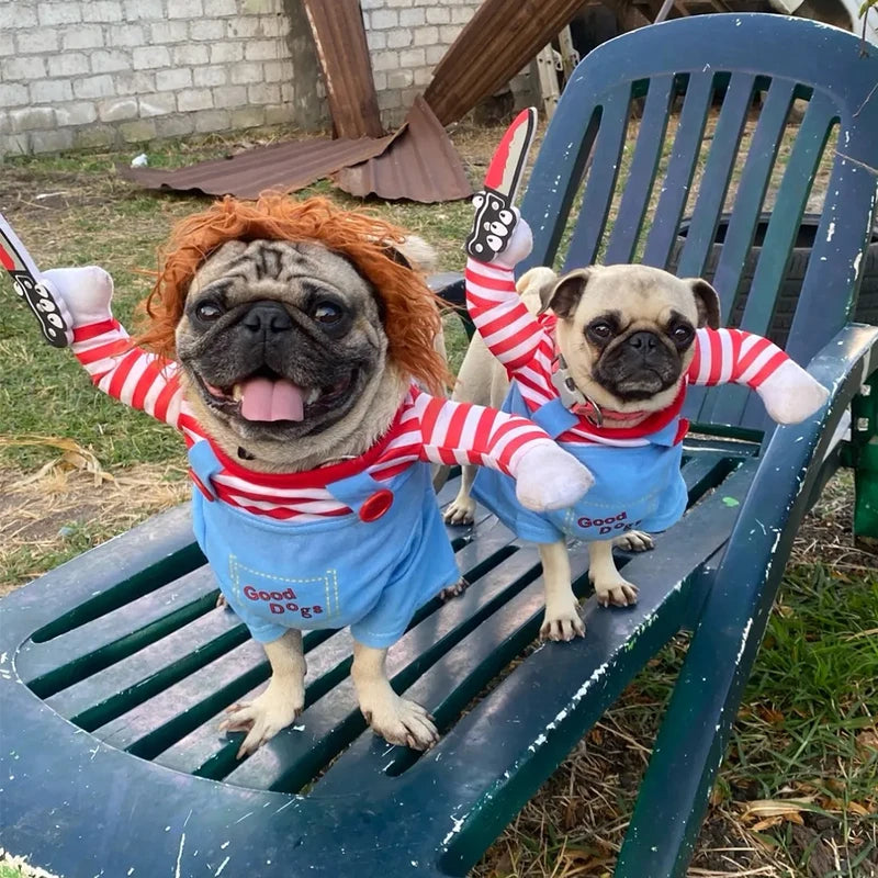 Halloween Dog Costume Set for Medium & Large Dogs - Funny Pet Clothes & Cosplay Apparel