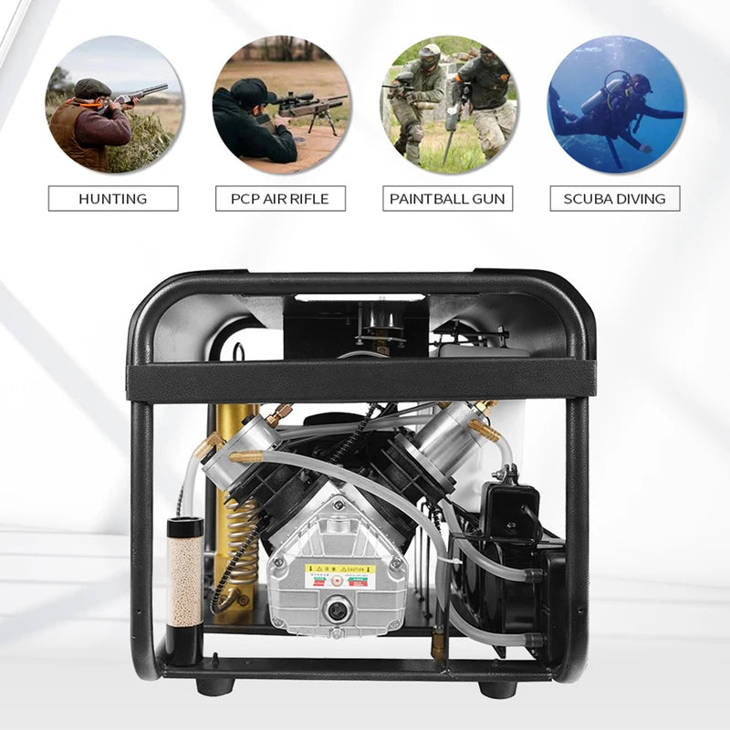 High Pressure PCP Air Compressor 4500PSI 300Bar for Scuba Diving & Paintball