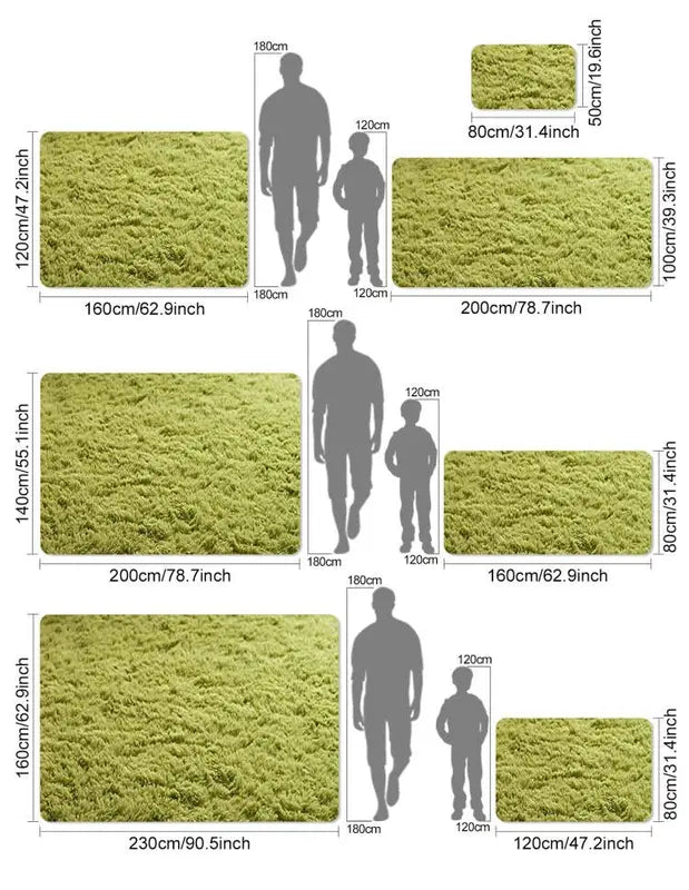 Plush Area Rug for Living Room & Kids' Room - Soft Fluffy Non-Slip Carpet