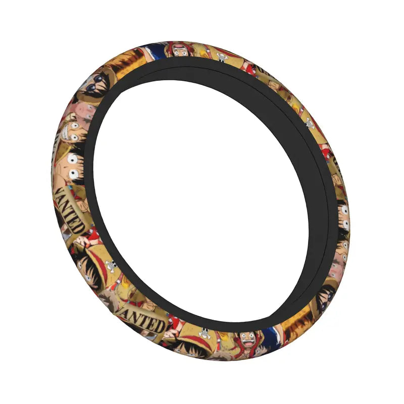 One Piece Car Steering Wheel Cover 37-38cm Soft Elastische Anime Protective Accessory