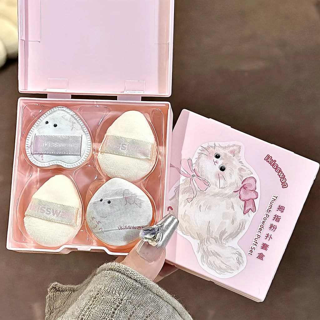 Mini Makeup Sponge Set with Box - Soft Velvet Facial Beauty Tools 5pcs