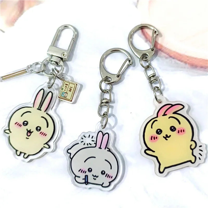 Acrylic Cartoon Keychain Pendant - Cute Hachiware Usagi Animal Accessory Gift