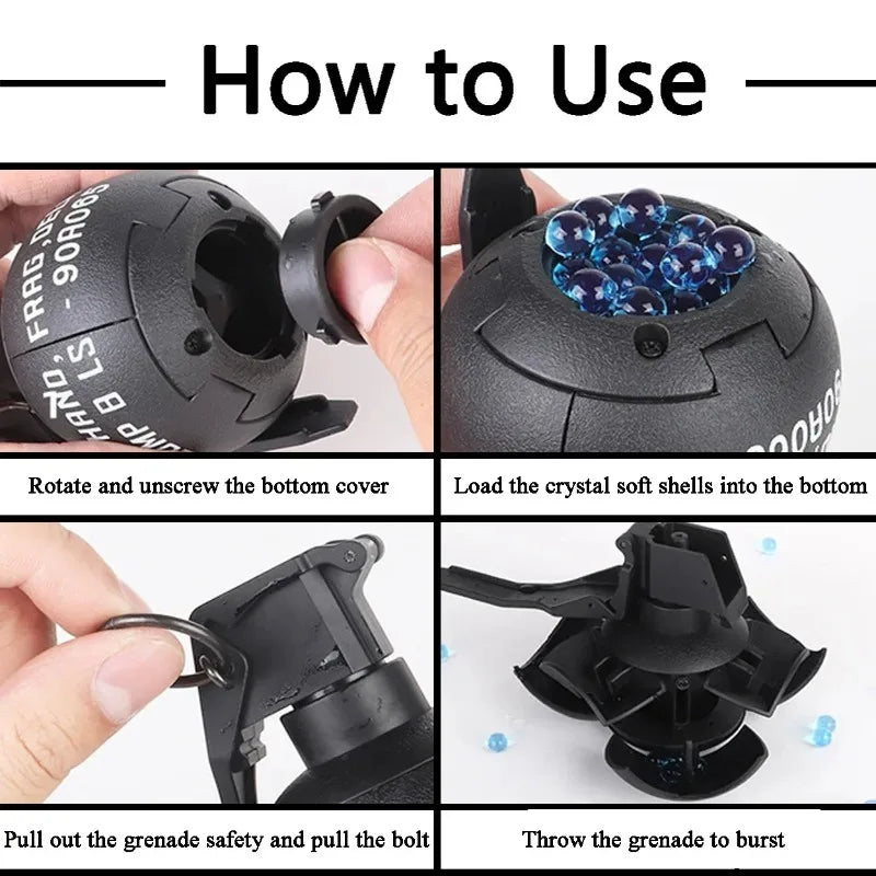 Water Bomb Grenade Model Burst Toy for Outdoor Water Play Reusable Kids Props