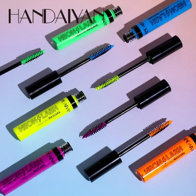 Colorful Fluorescent Waterproof Mascara with Glow in The Dark Effect - Long Lasting Eye Makeup