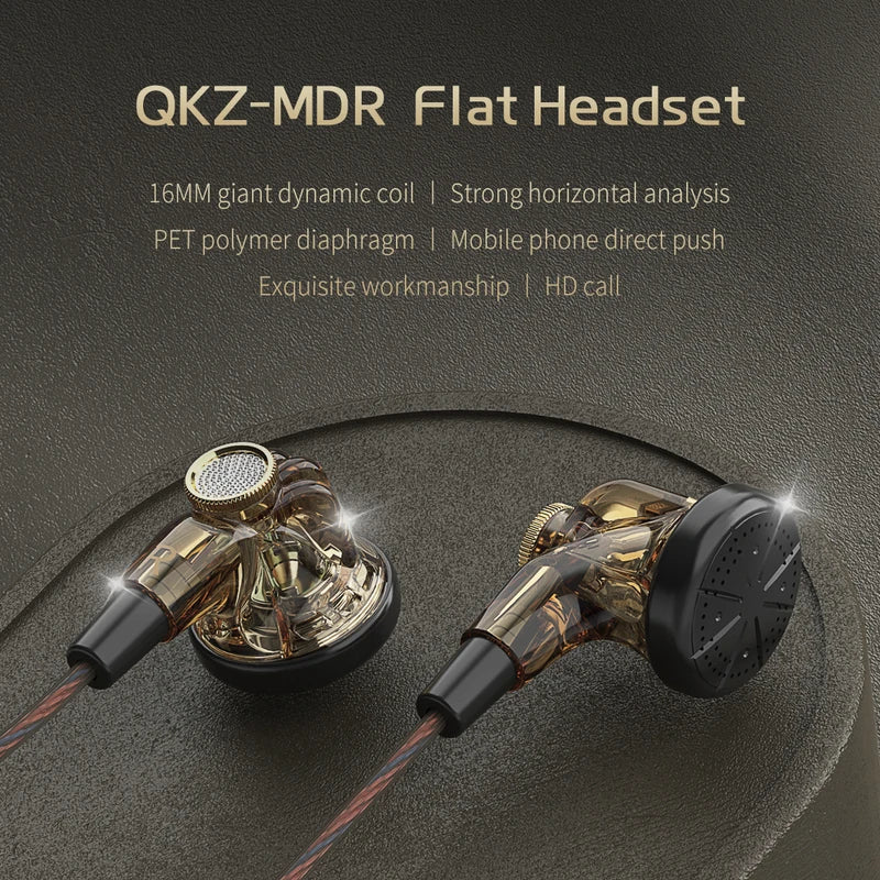 In-Ear Stereo Earphones with HD Microphone, 3.5mm Jack, Flat Headset